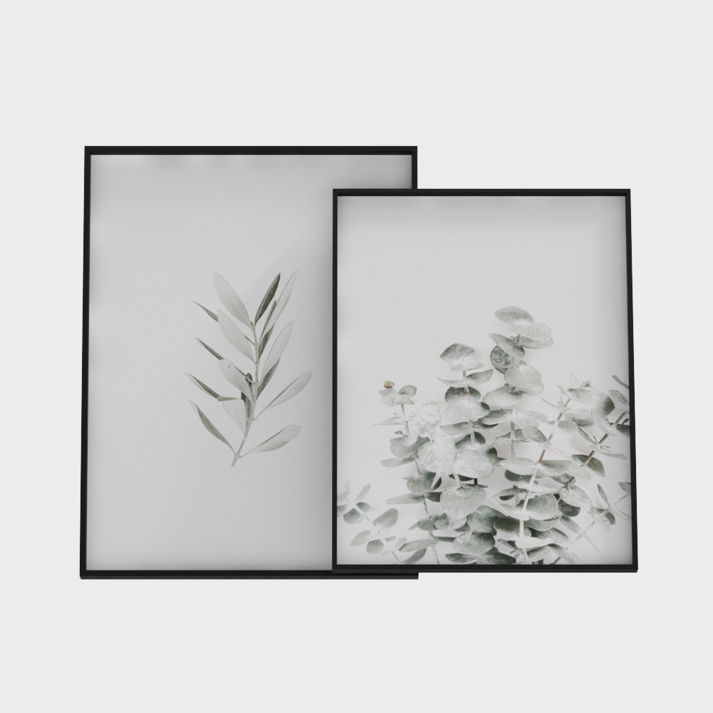 新中式装饰画3D模型