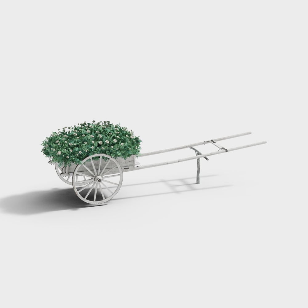 复古手推车3D模型
