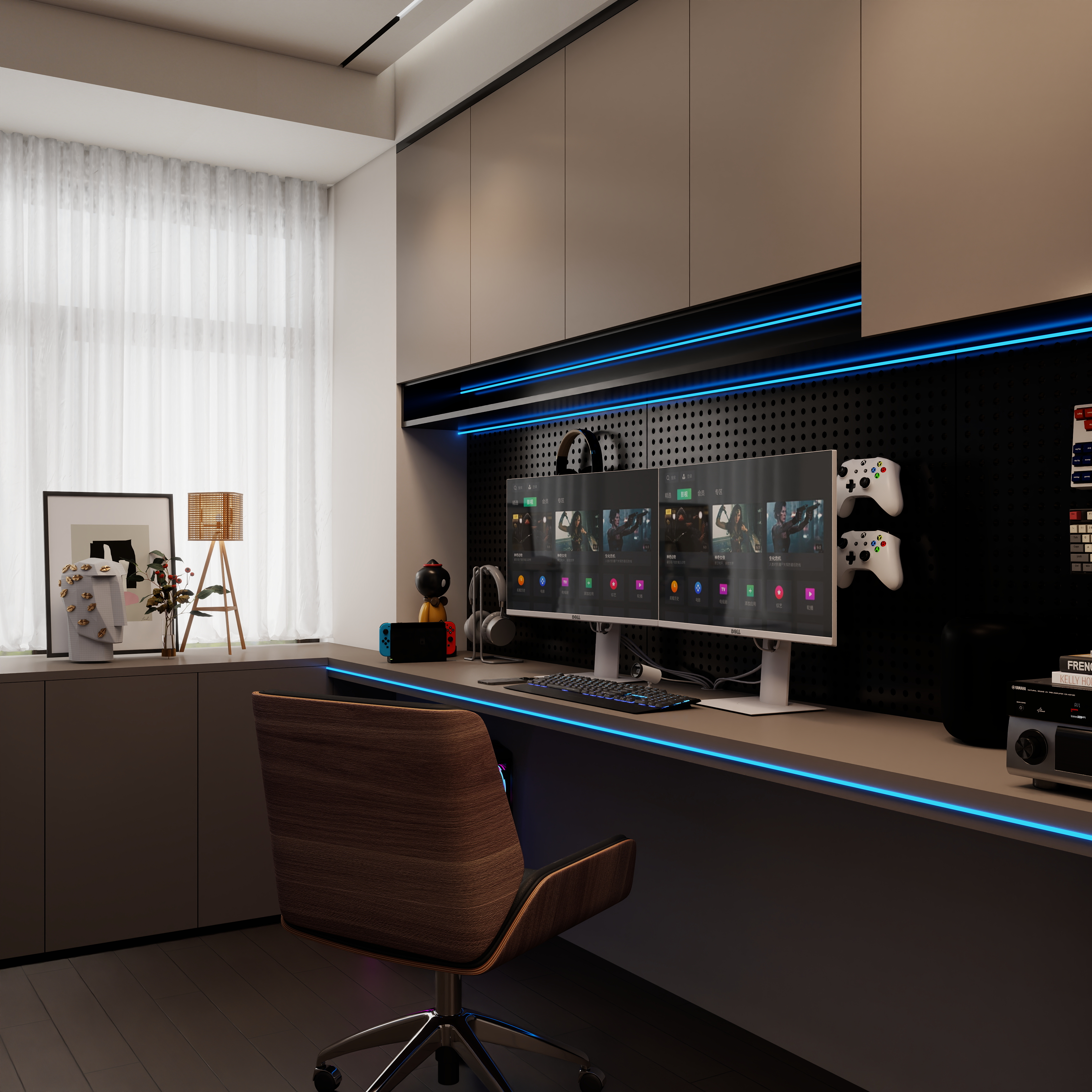 壹诺设计工作室-117㎡4室-现代意式装修效果图