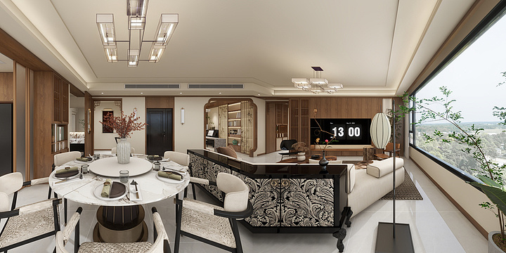 设计师言色-180平米宋式美学4居室-装修设计方案