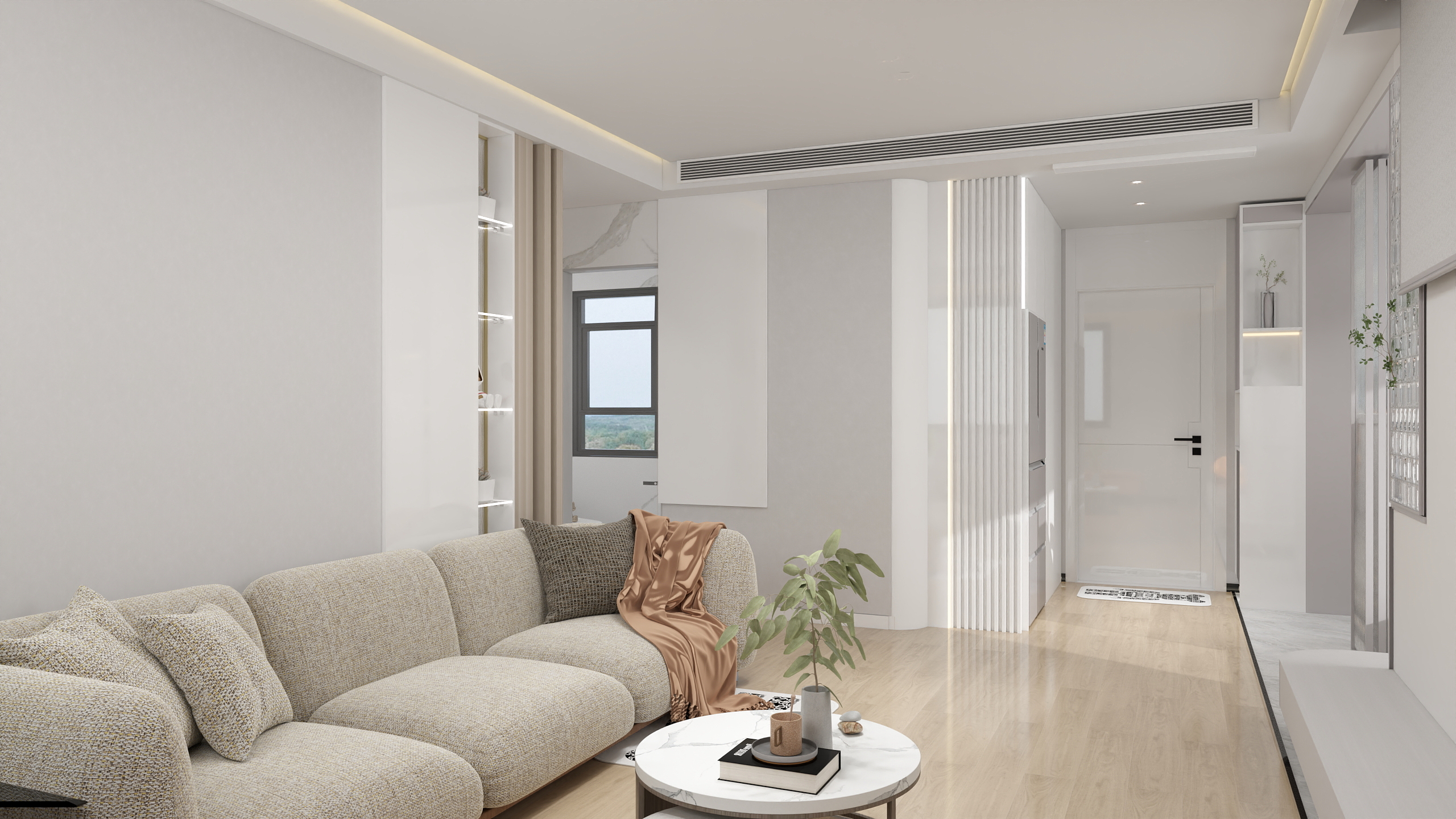 嘿~又见夏双罗-现代·奶油·原木·灯光【天翼星公馆】-装修设计方案