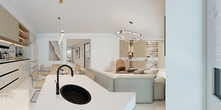 丨Carter丨-领地城二期跃层10-3福宅效果-电视墙-装修设计方案