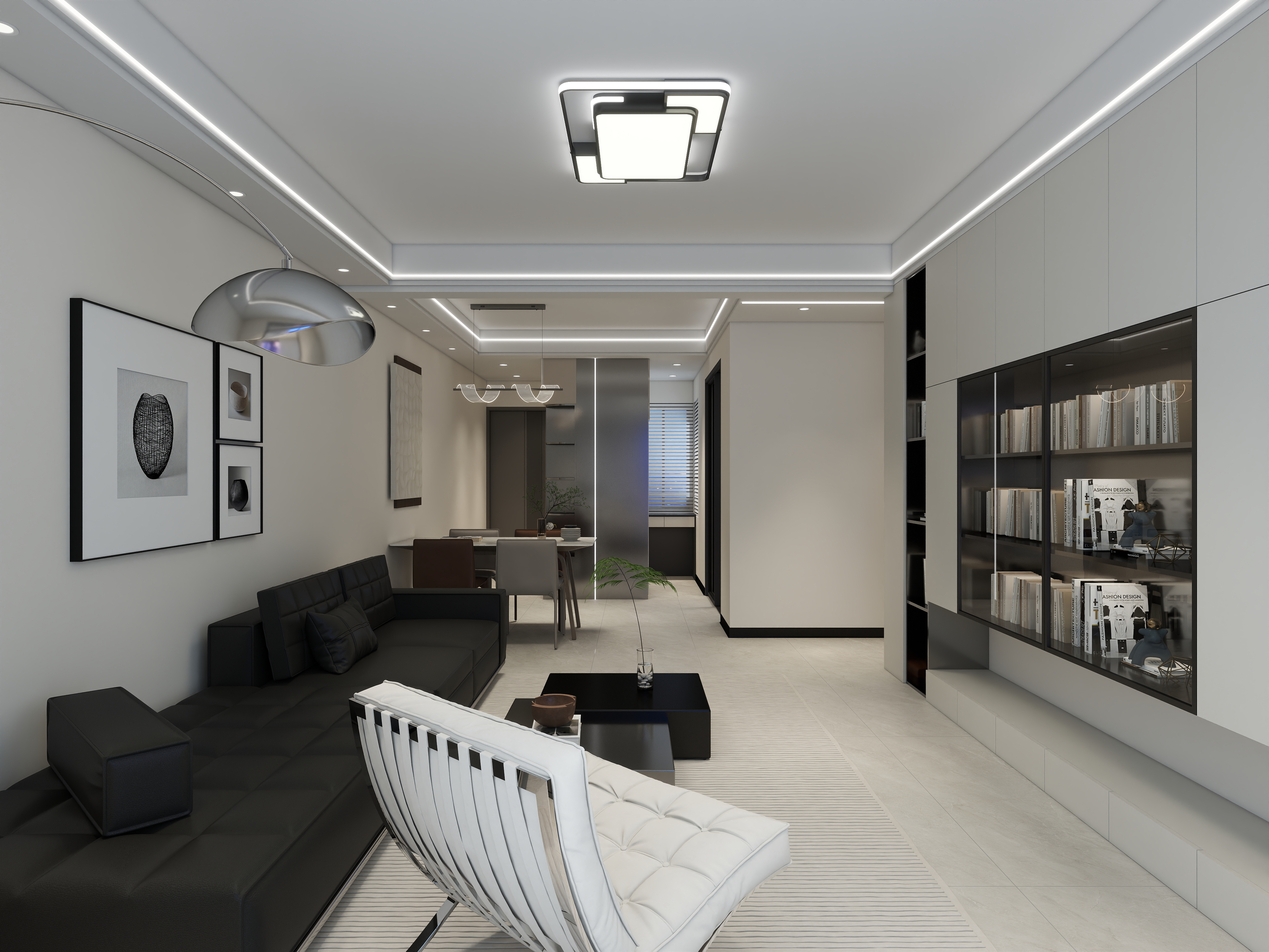 精品设计师zhh-黑白灰 121㎡4室  -装修设计方案