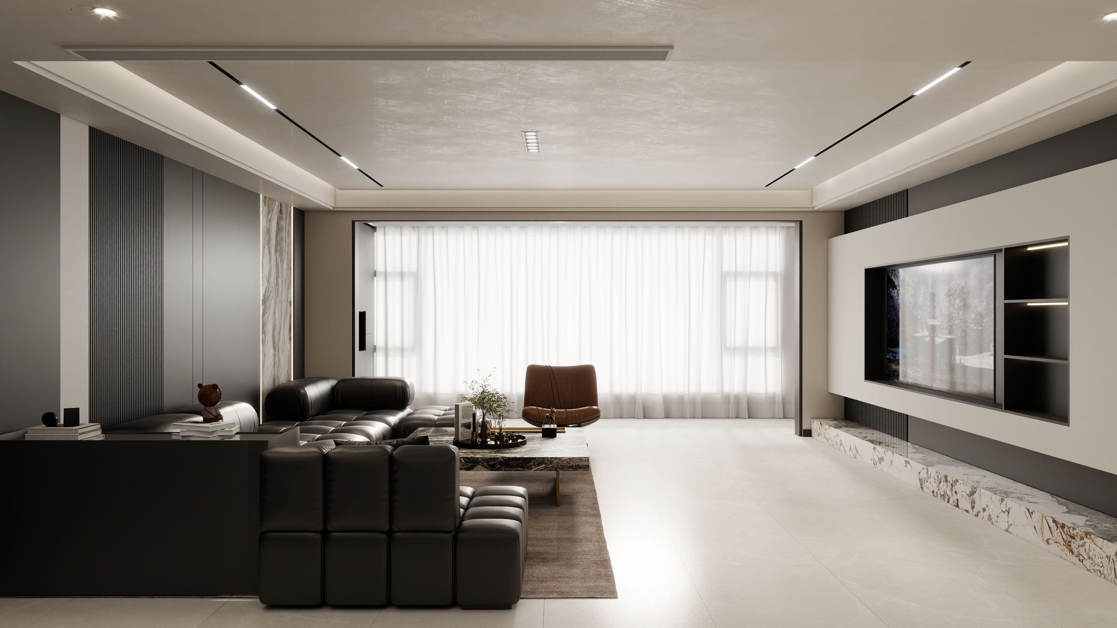 壹诺设计工作室-117㎡3室-现代简约装修效果图