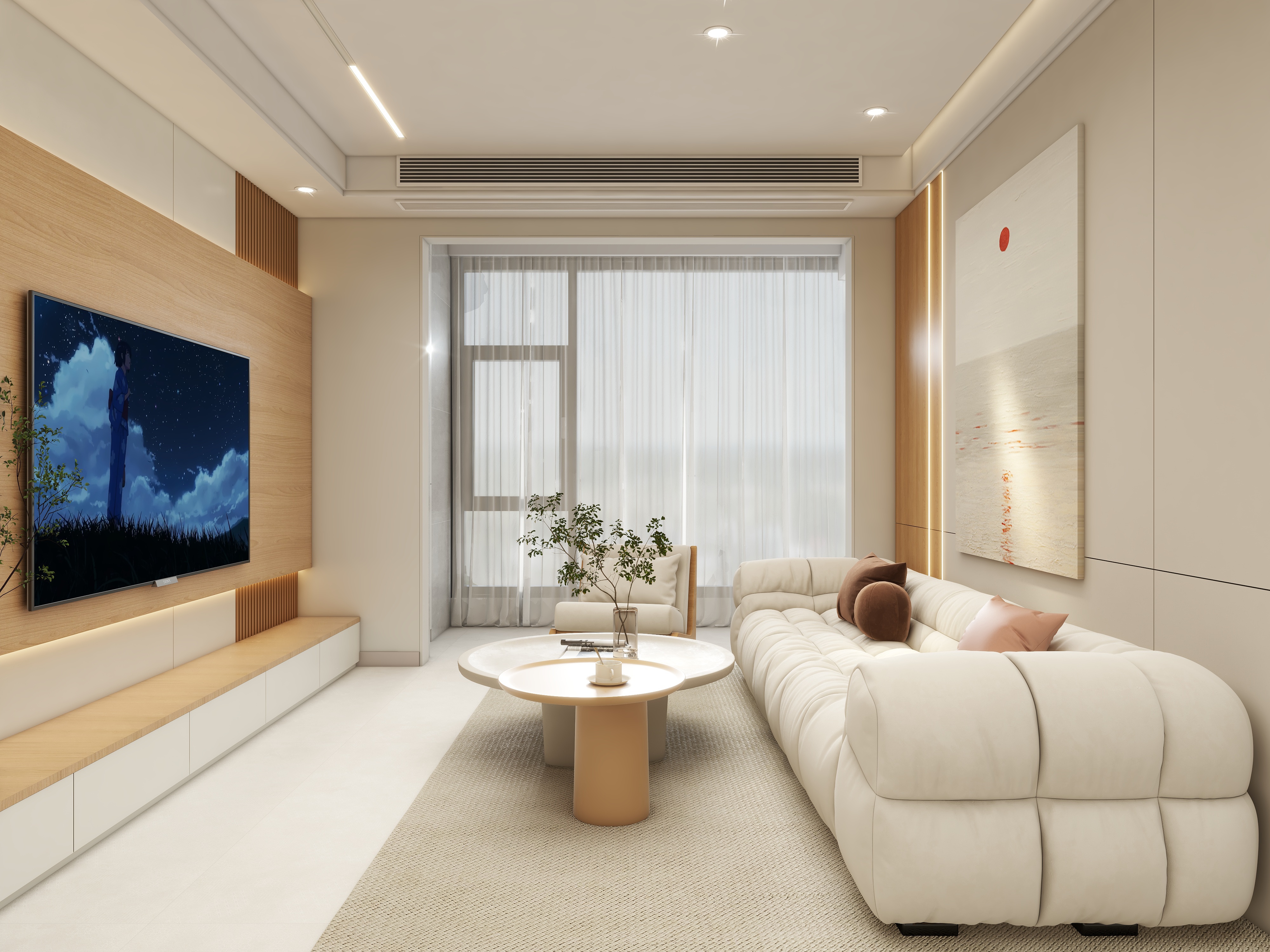 壹诺设计工作室-97㎡3室-原木风装修效果图