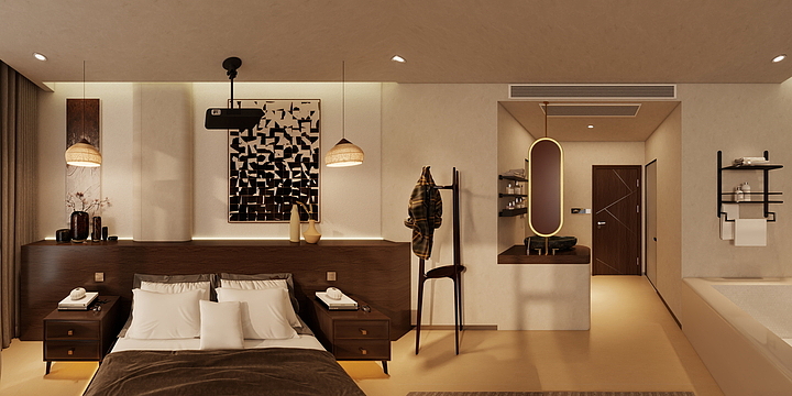 龙科义-民宿酒店原木风侘寂风-装修设计方案