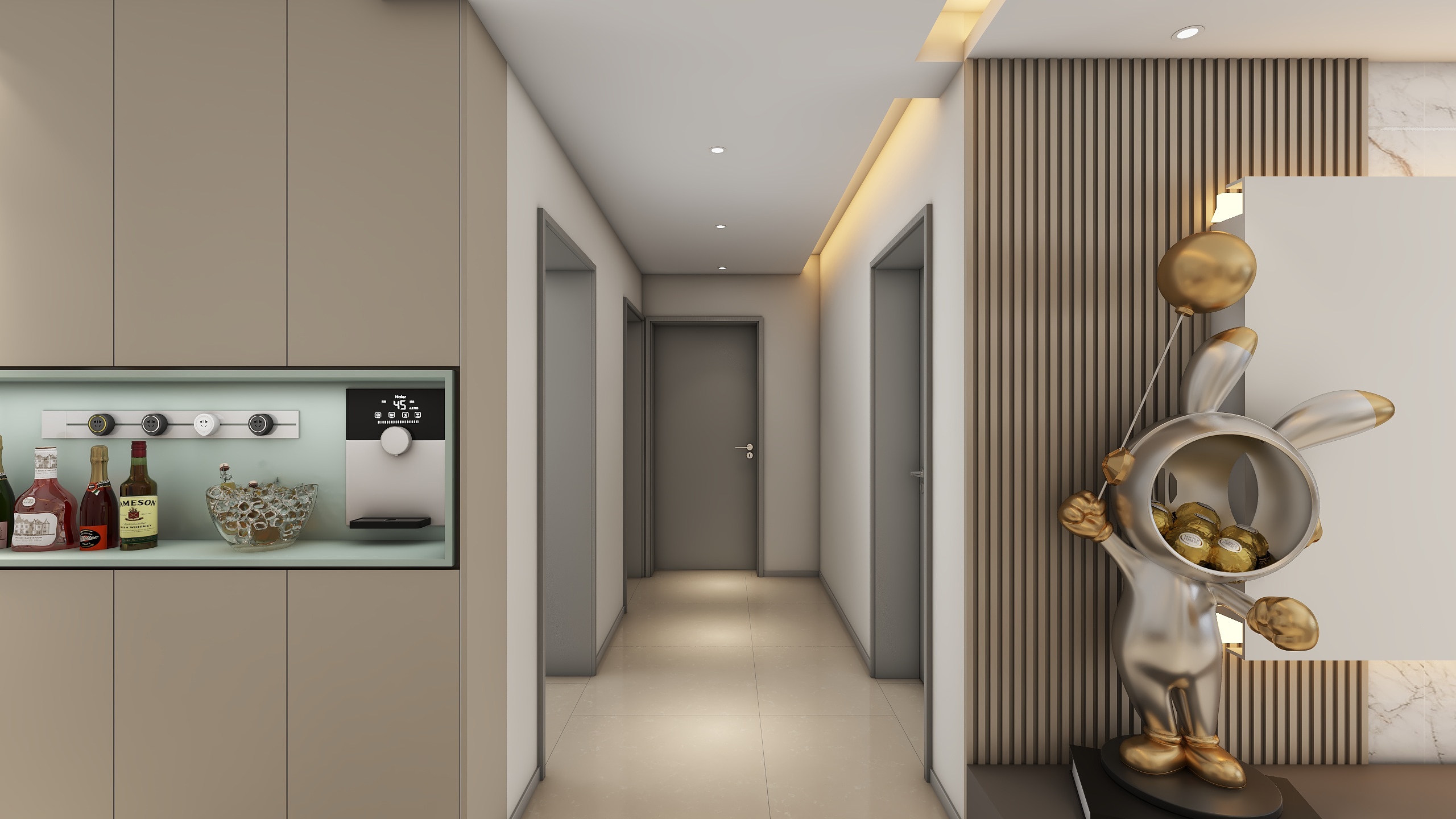 翰方设计-130平方现代简约四室两厅装修效果图