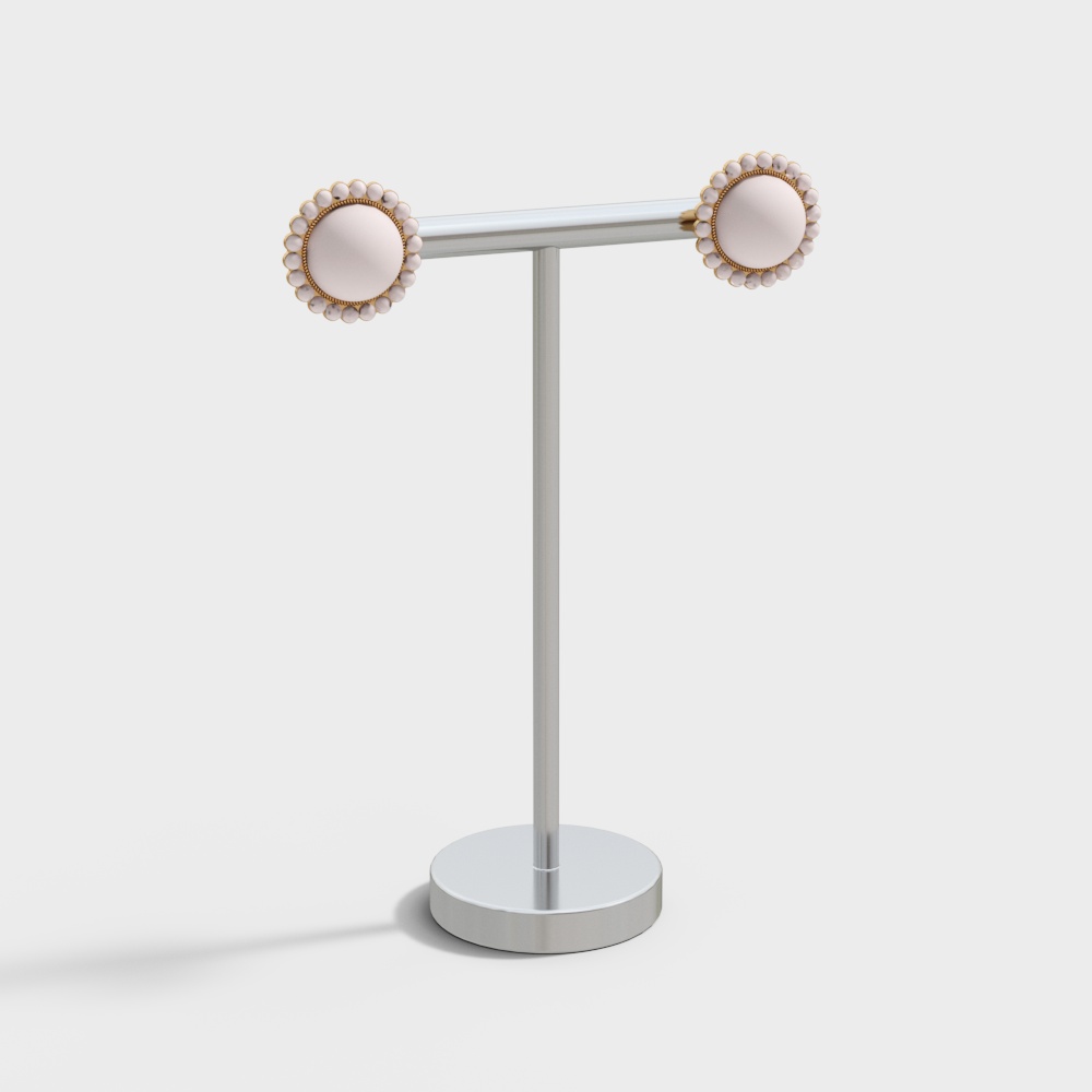 粉色小花耳环3D模型