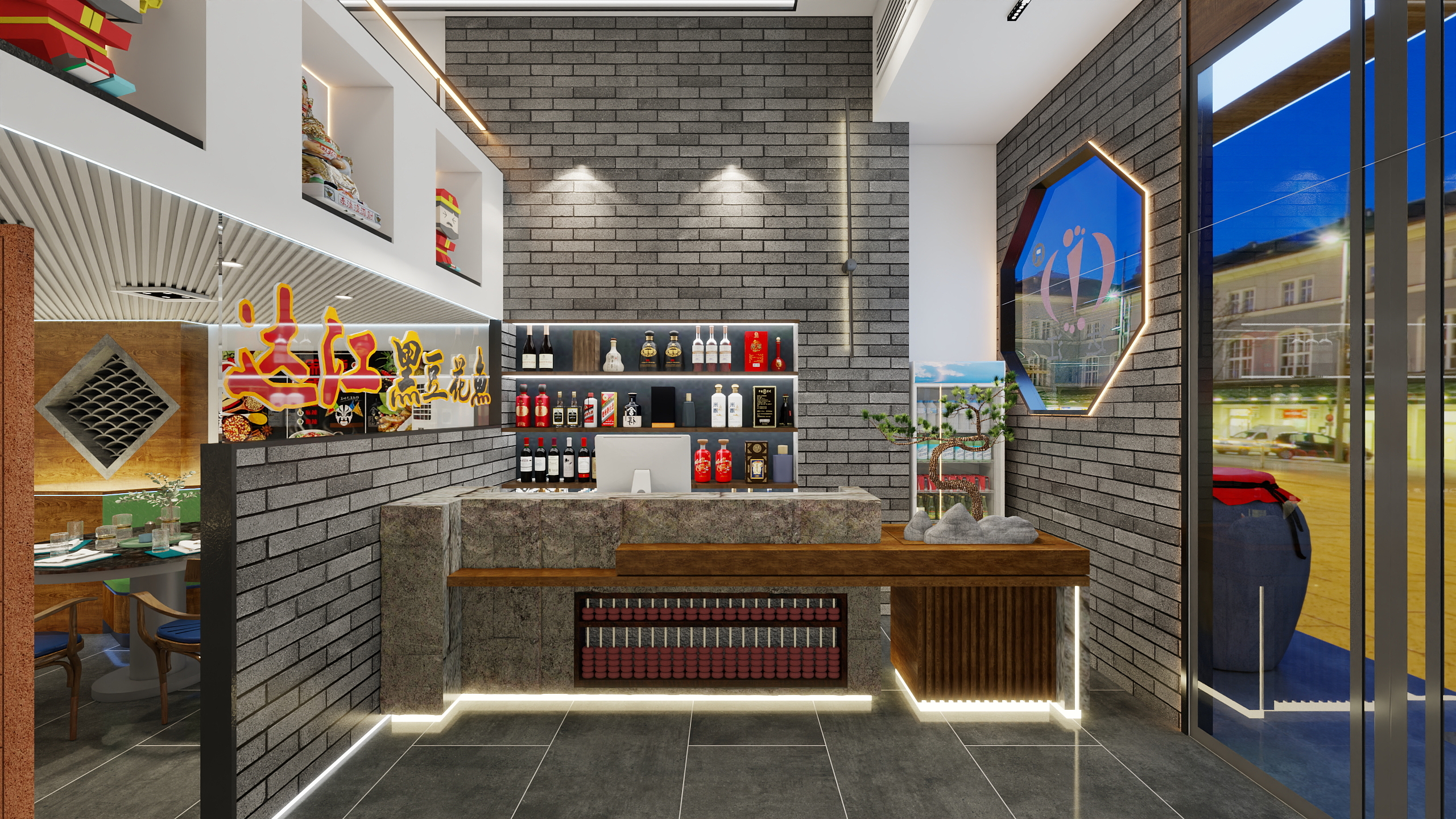 神马云在线-餐饮火锅店装修效果图