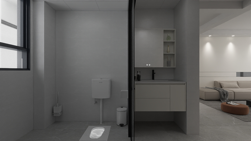 三翼鸟全案设计-沁园春5栋7-1，138㎡4室-改一层次卫装修效果图第1张