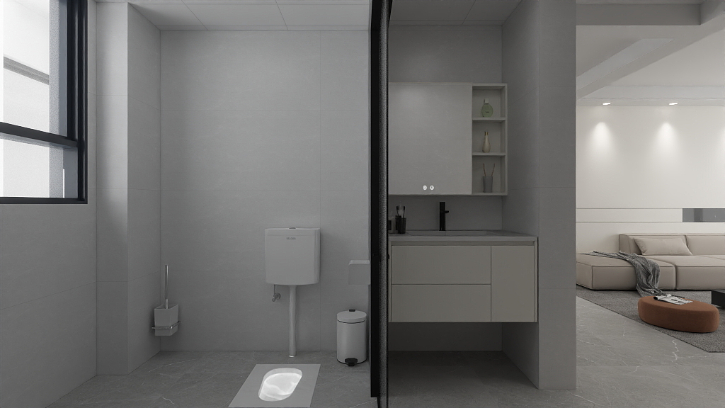 三翼鸟全案设计-沁园春5栋7-1，138㎡4室-改一层次卫装修效果图第2张