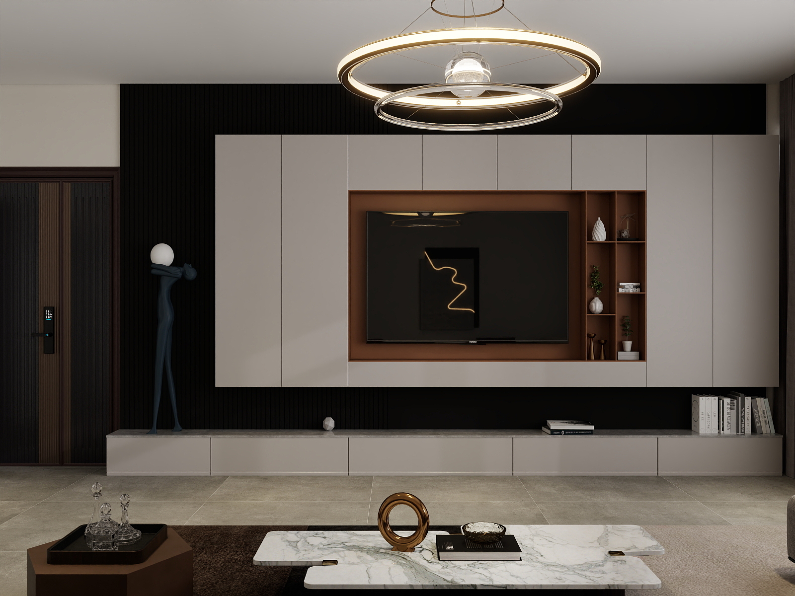 李青越-60平方现代简约一居室样板间装修效果图