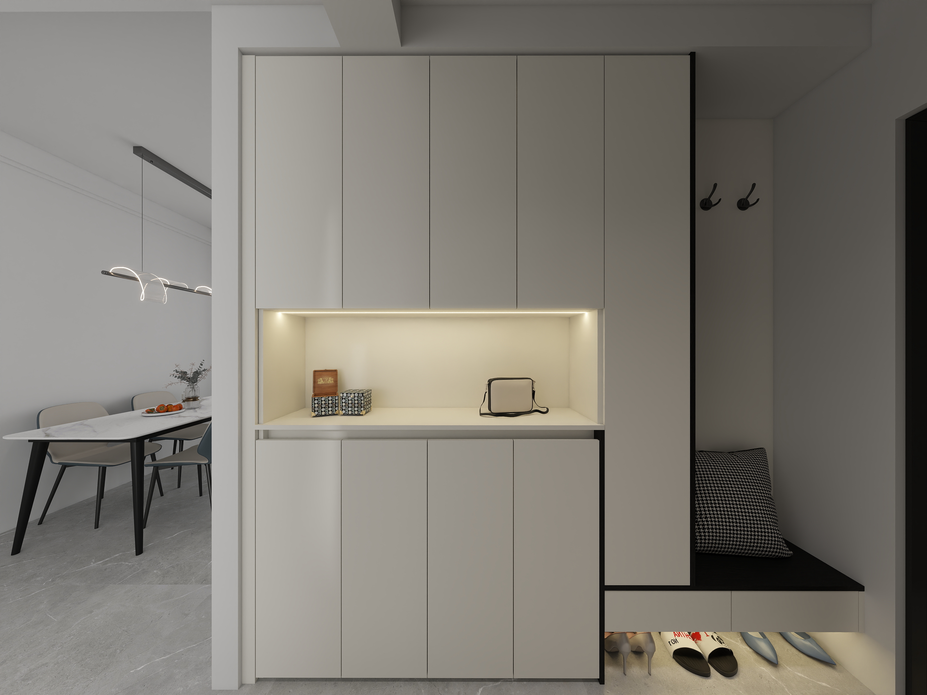 三翼鸟全案设计-沁园春5栋7-1，138㎡4室-改一层客餐厅装修效果图第1张