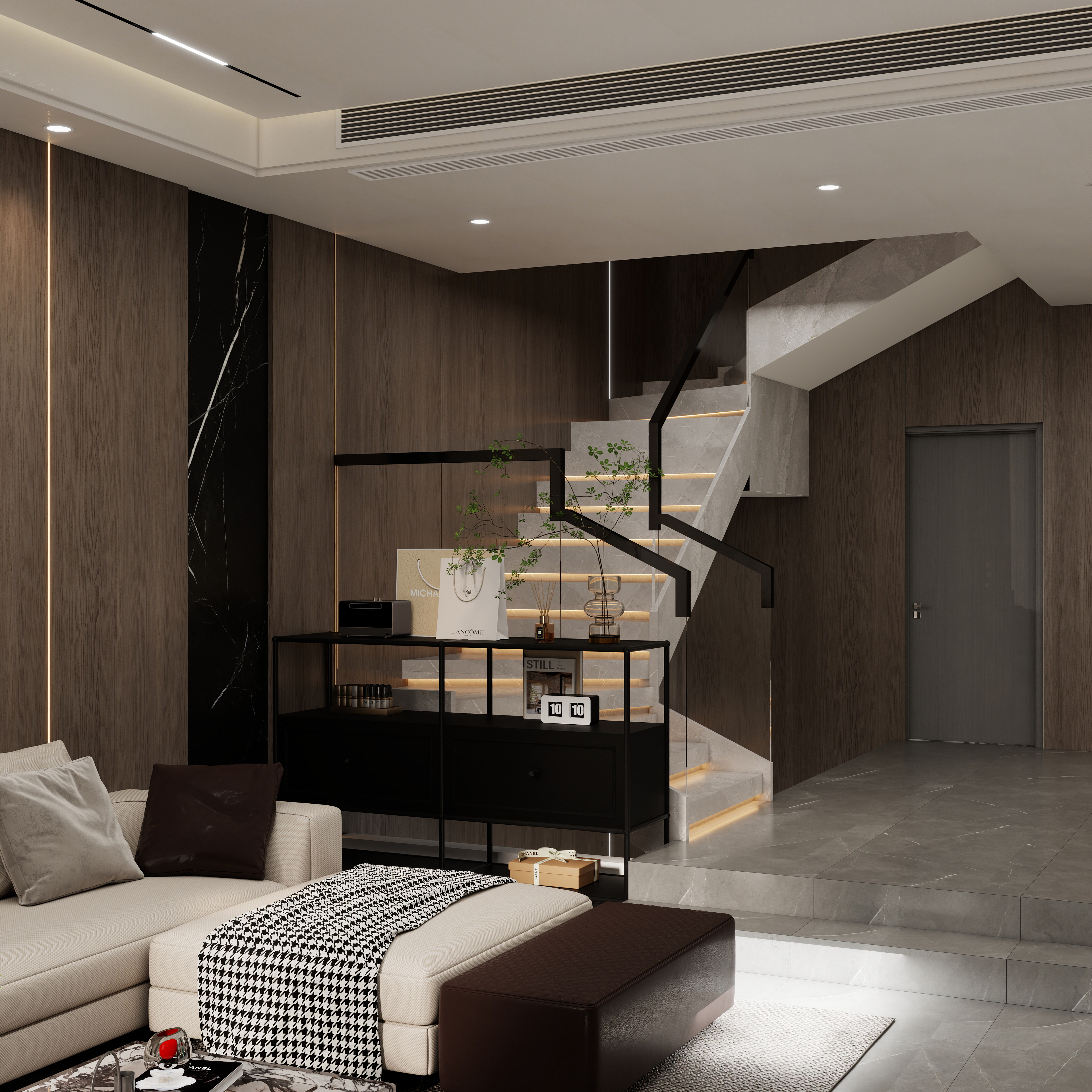 壹诺设计工作室-二层别墅-现代极简装修效果图