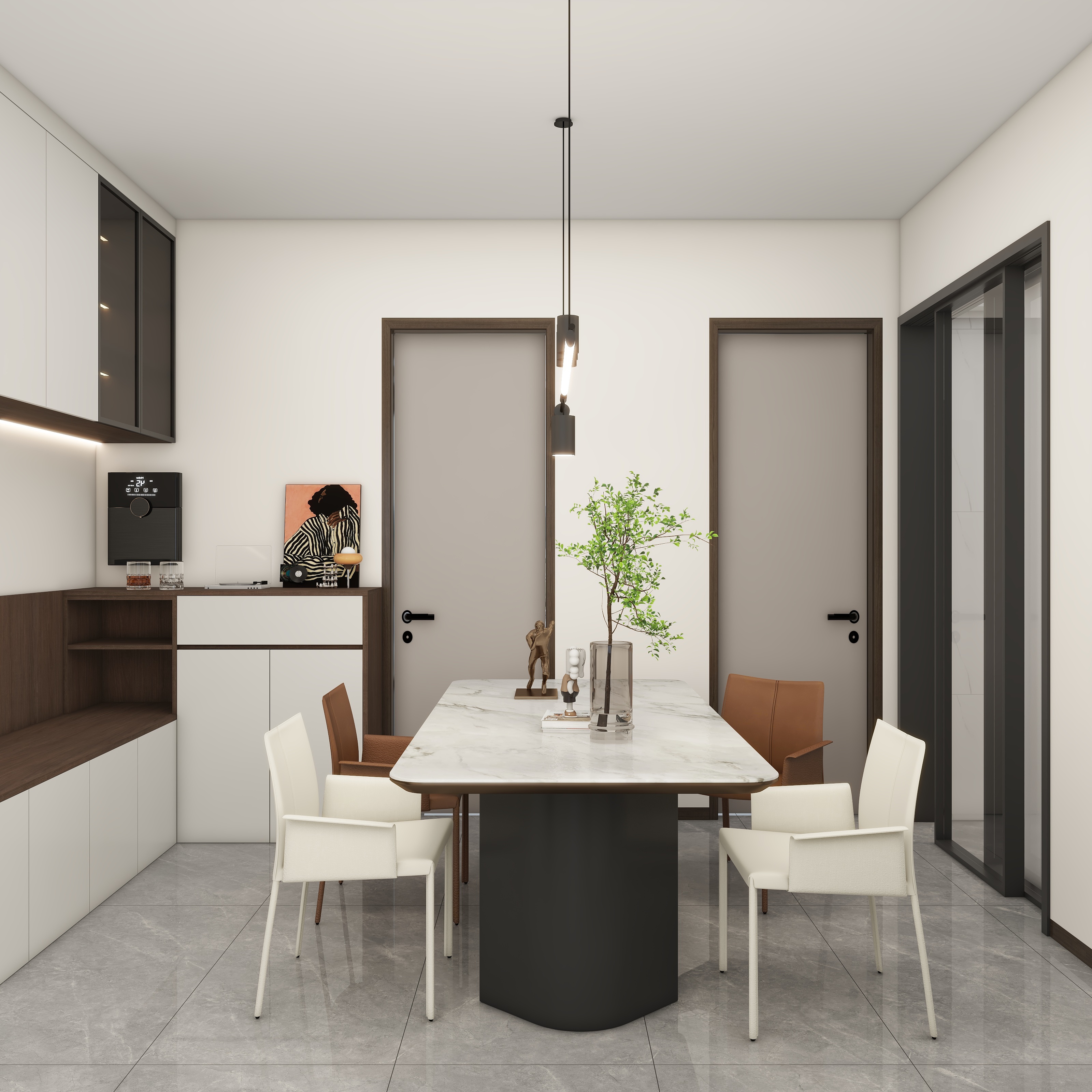 李青越-100平方现代简约三居室样板间装修效果图