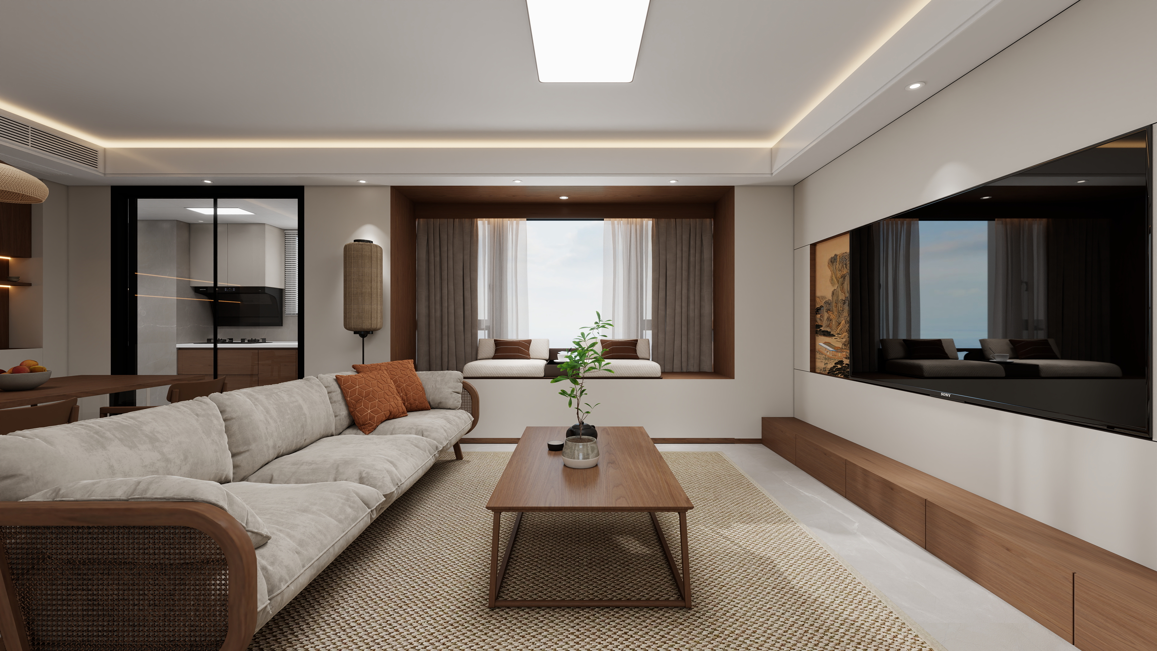 设计师丨胡月平-新中式138㎡3室-装修设计方案