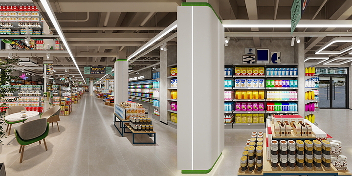 安徽方艺装饰工程有限公司-进口食品展厅-装修设计方案