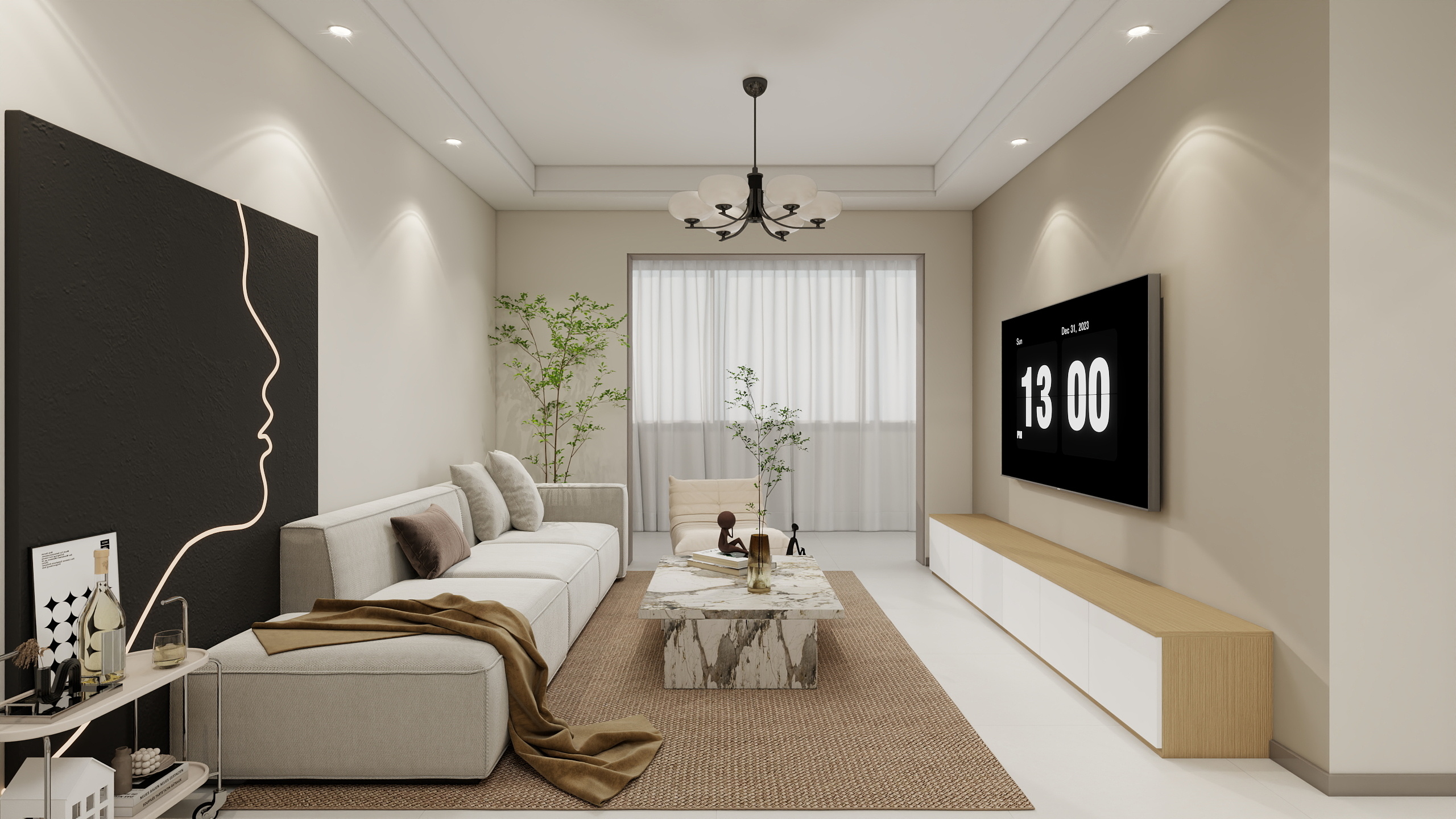 D设计师董小生-翡翠公园现代简约96㎡3室-装修设计方案