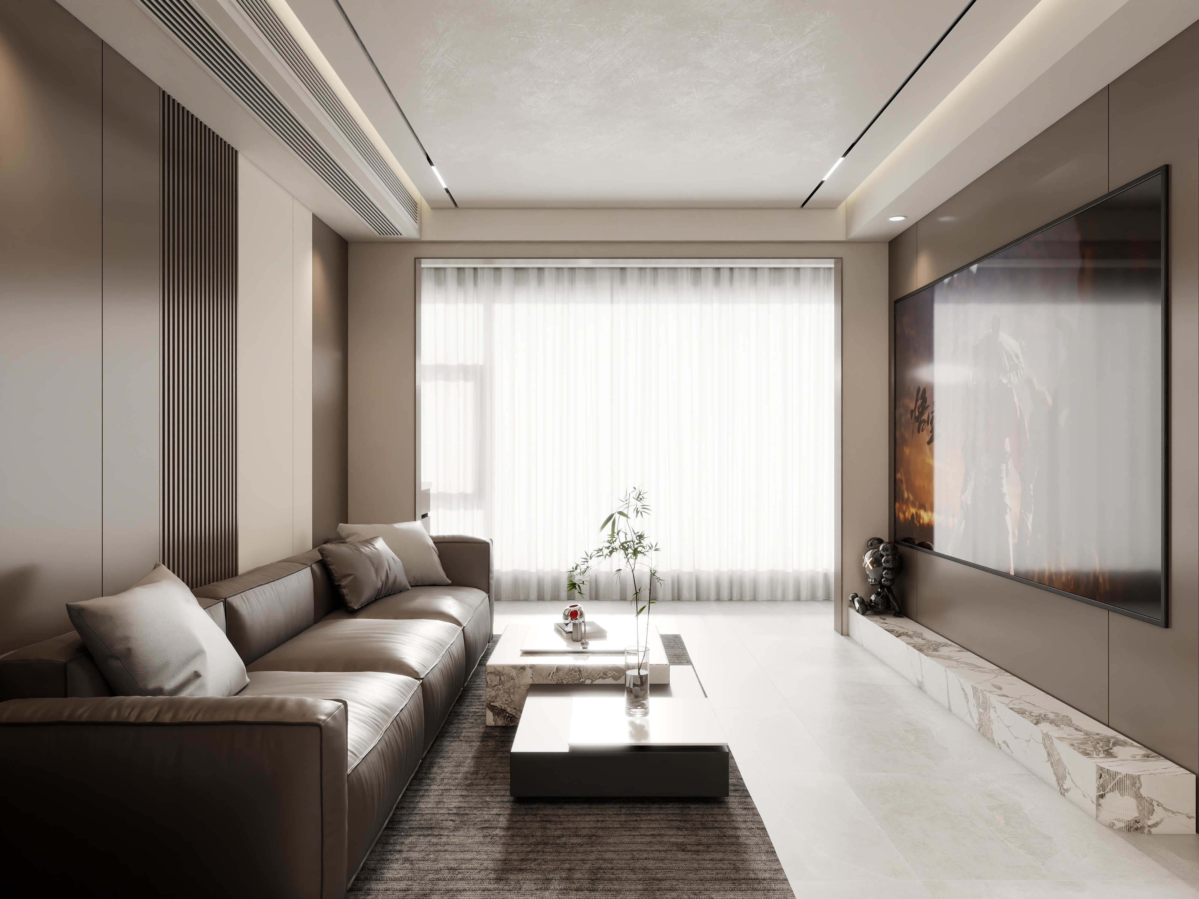 壹诺设计工作室-124㎡4室-现代简约装修效果图