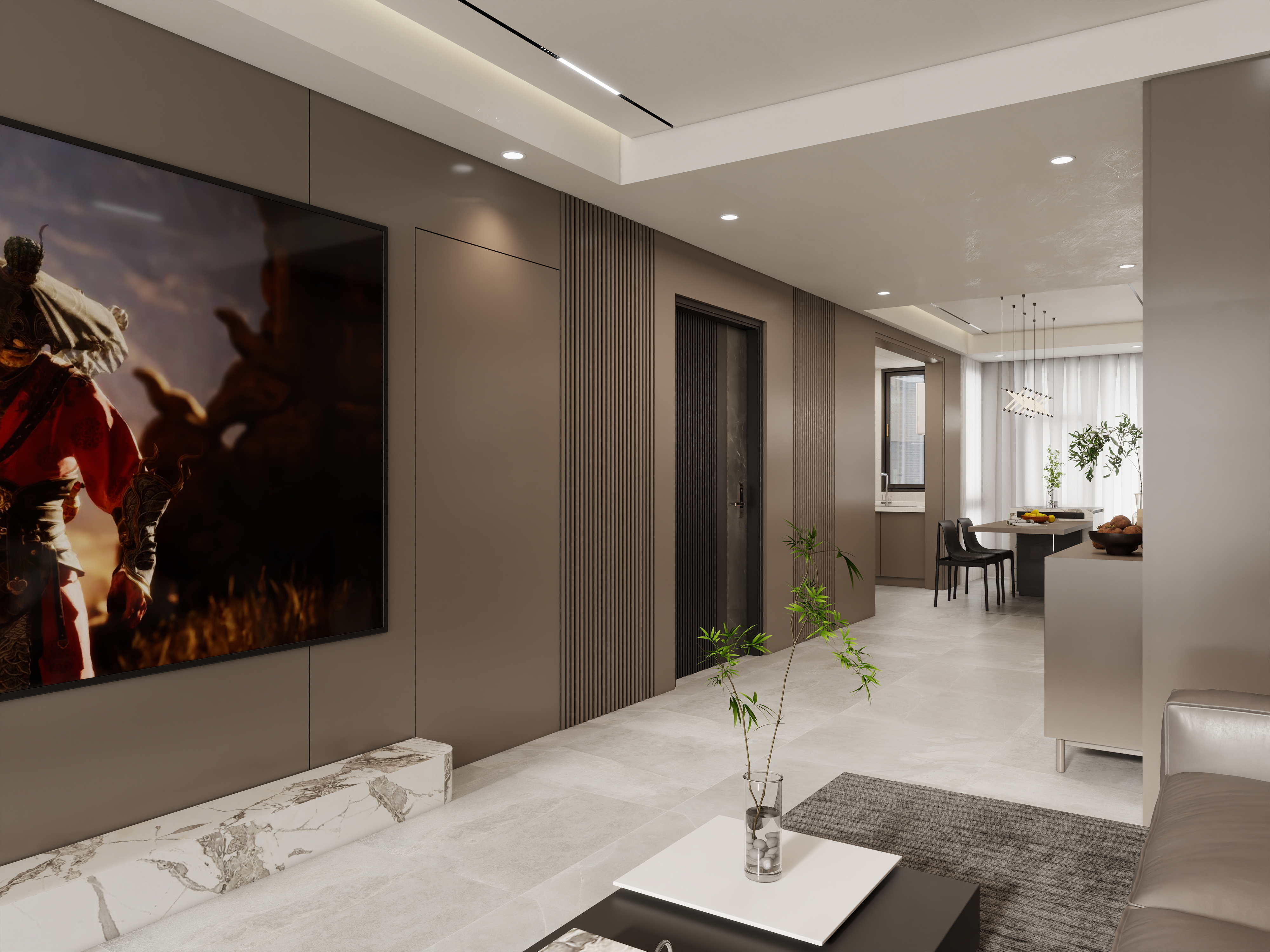 壹诺设计工作室-117㎡4室-现代意式装修效果图