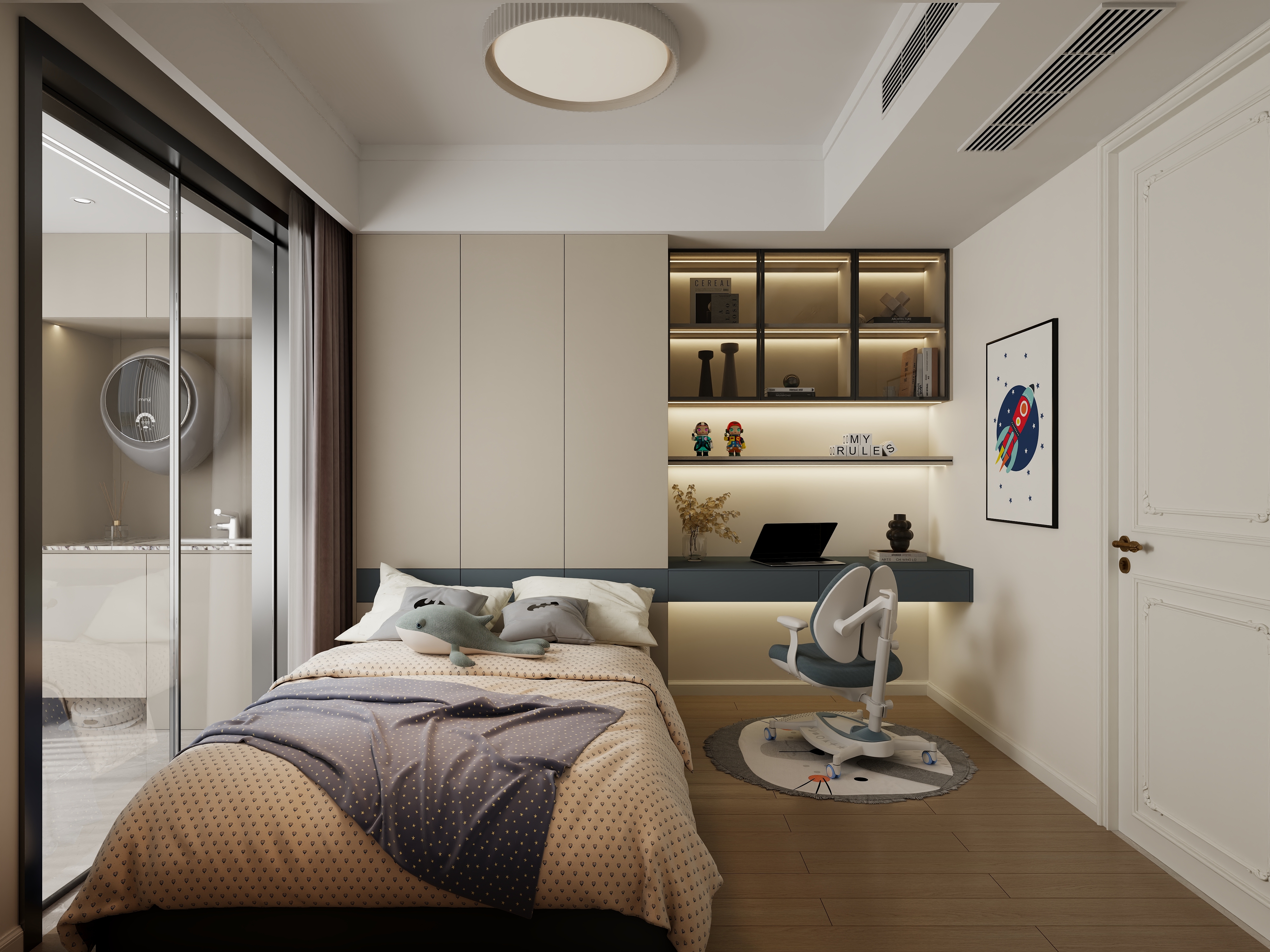 至简名设一钱春-100平法师奶油风两居室【春】装修效果图