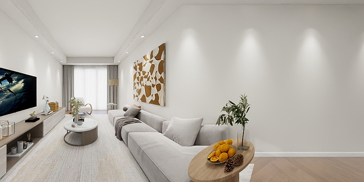 花自调零水自流-95平现代简约装风小户型设计-装修设计方案