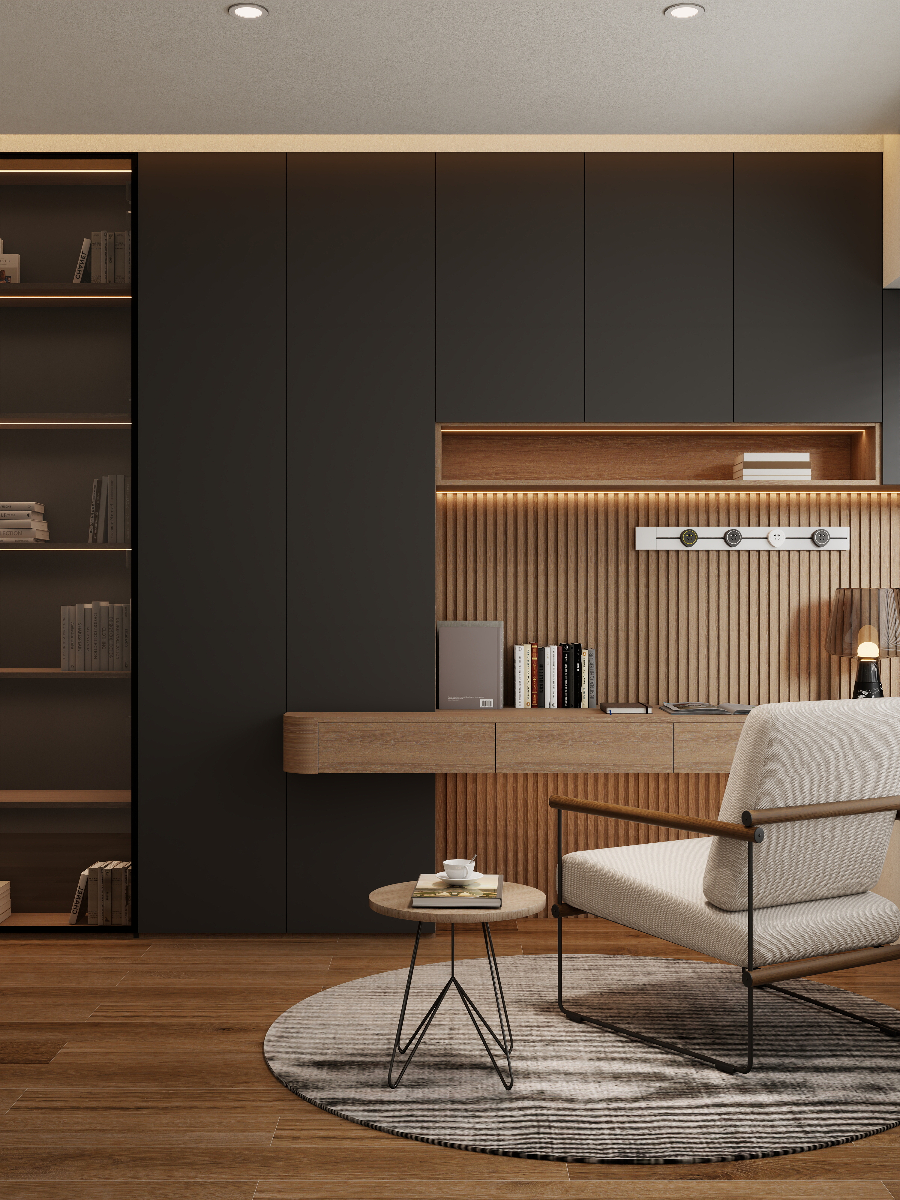 居里亚技术中心-意式极简150㎡3室装修效果图