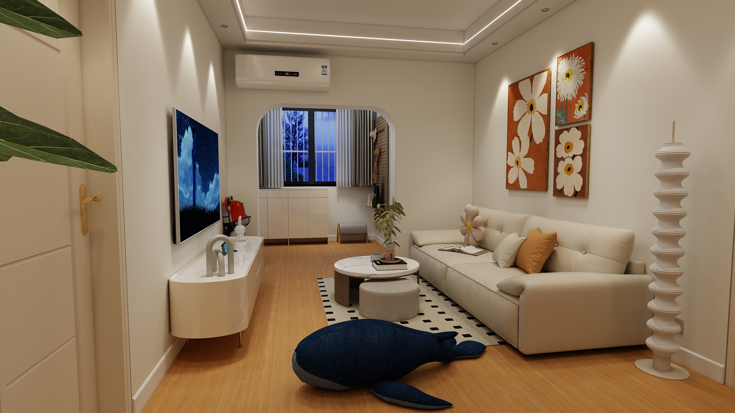 钜豪照明一汉舍卫浴-75平极致性价比10W全装装修效果图