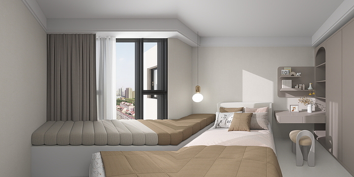 DS-Juno-奶油风-127平-米白-装修设计方案