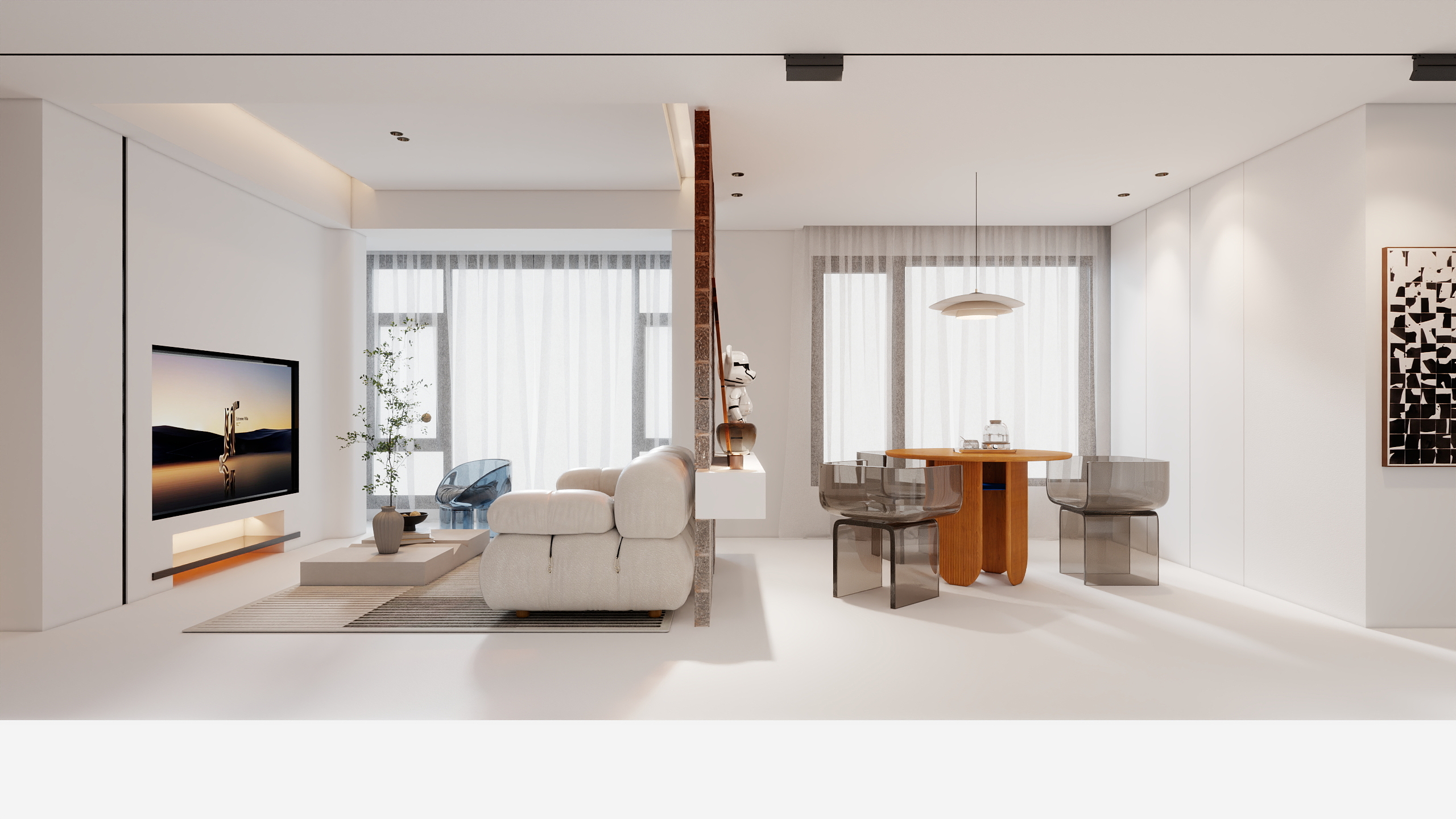 Mao.Echo-温馨感橙白极简-装修设计方案