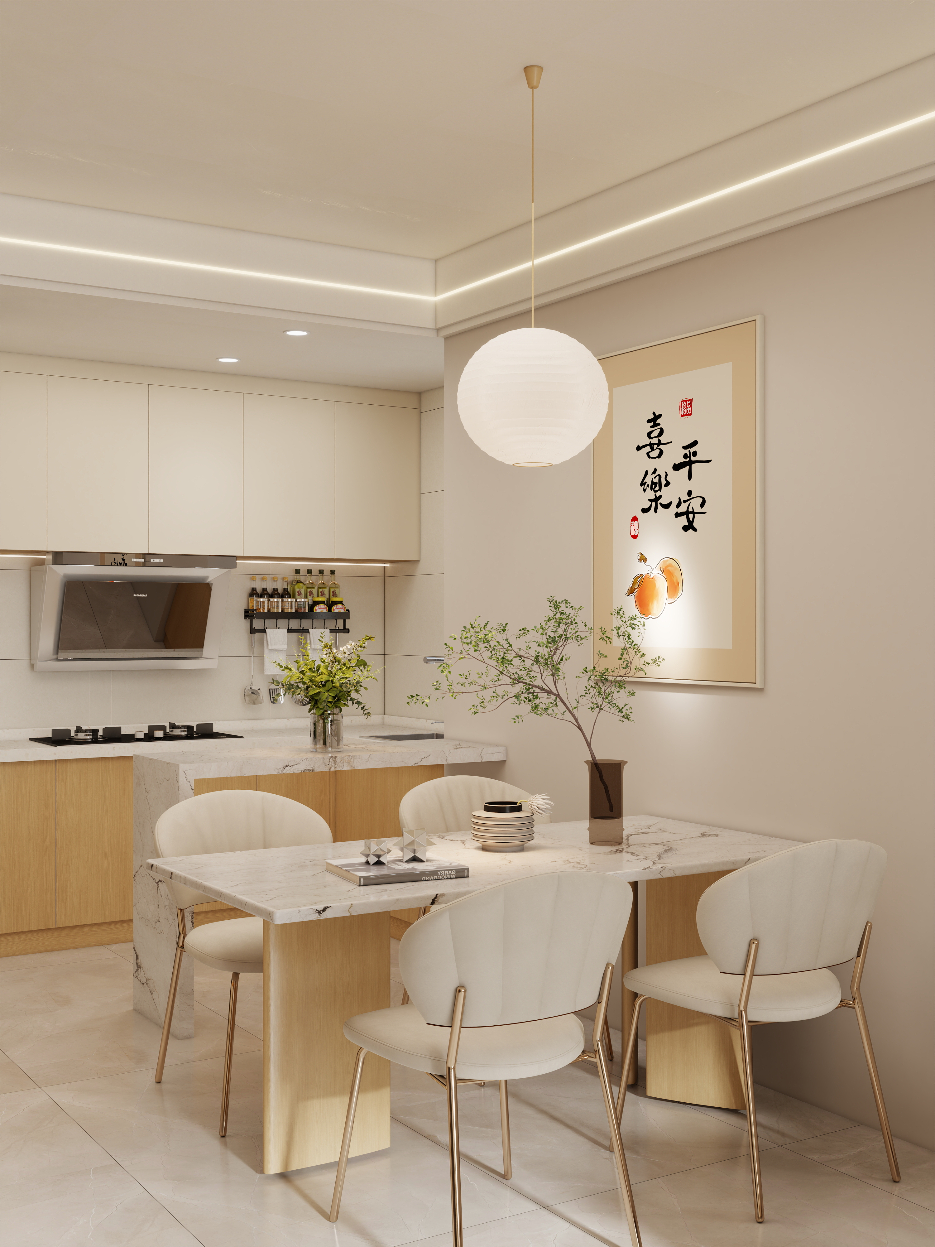 壹诺设计工作室-奶油风装修效果图