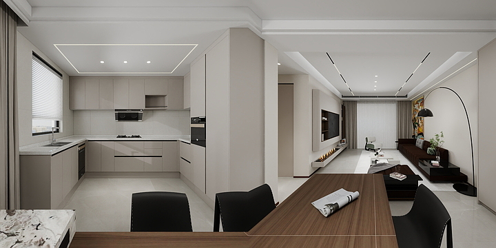 徽阁设计师姜伟-荣徽上河郡129无主灯-装修设计方案