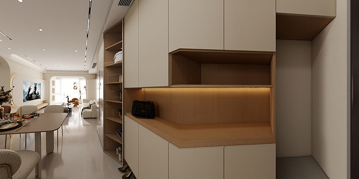 零点效果图代画-天屿名城邓总—奶油风-装修设计方案