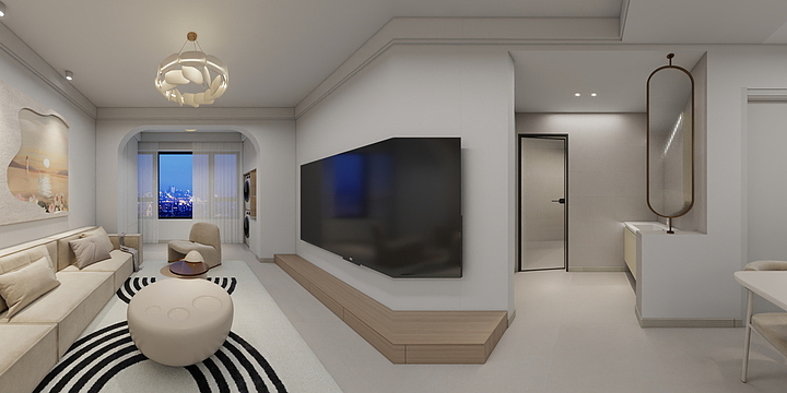 十方装饰张小龙-山语逸城106㎡现代极简-装修设计方案