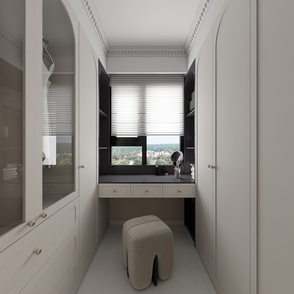 设计师一撇子浩-万卷山河-黑白法式风格装修效果图