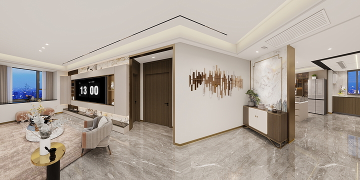 全案设计吴道虎-圃宁雅苑10#1101+1102-方案二-装修设计方案