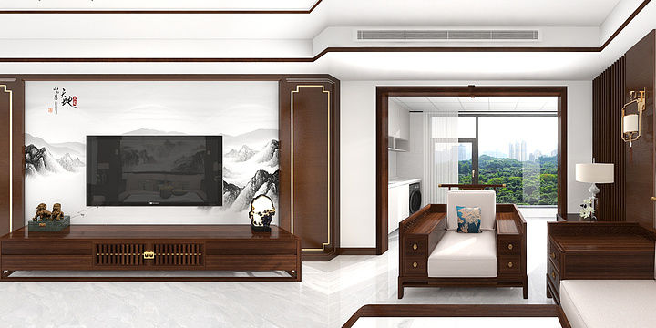 JiHe设计-龙记二期10#-2-1301楼.新中式-装修设计方案