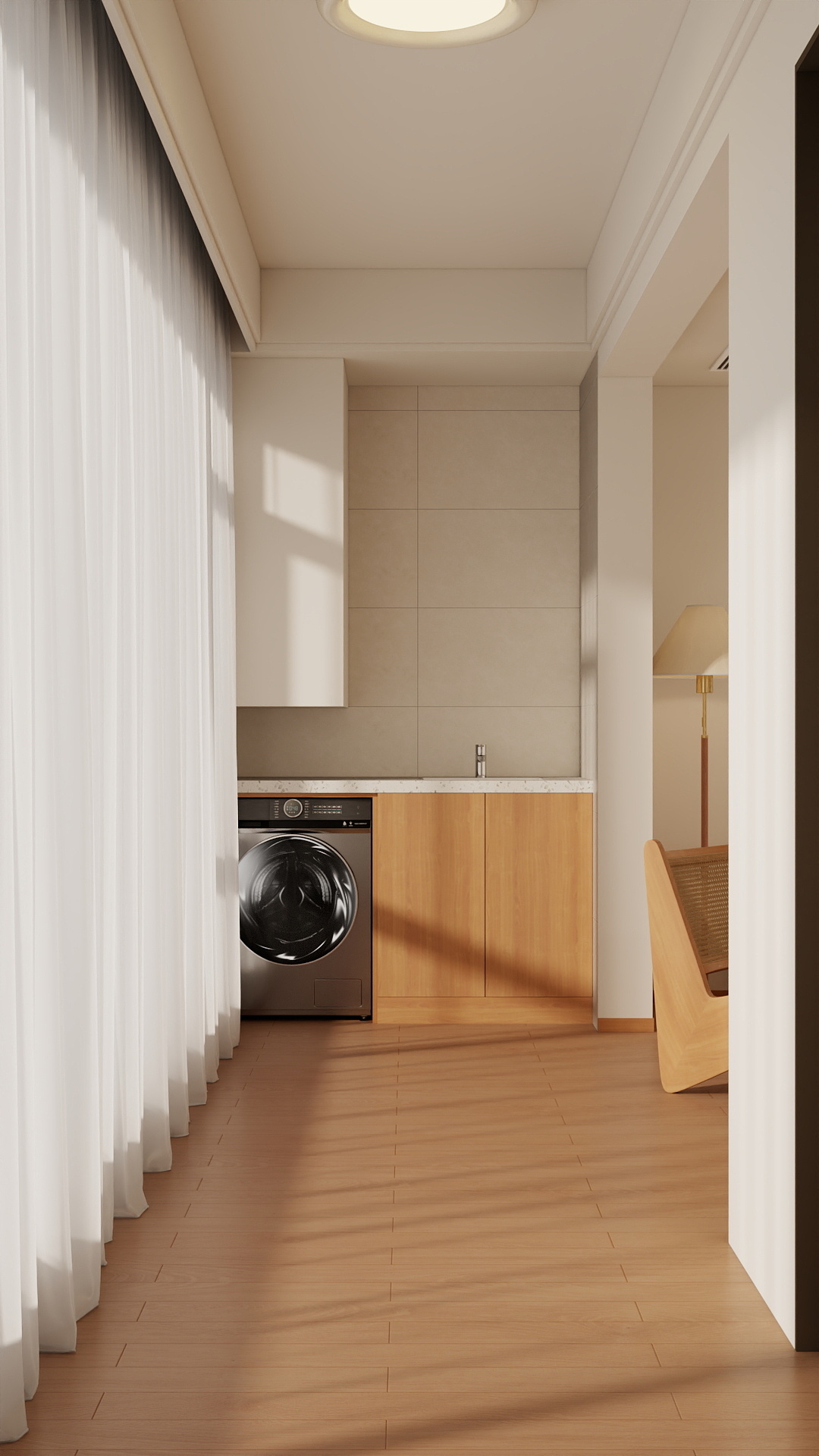 吴爽-107m²原木简约风格装修效果图