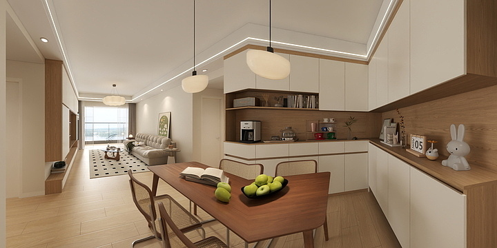 名鸿装饰-KIKI丶-（奶油风）帕佳图光辉岁月3幢1405(108㎡)-装修设计方案