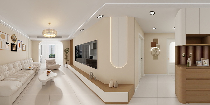 济宁小米装饰-胜利华府-113平-奶油风-装修设计方案