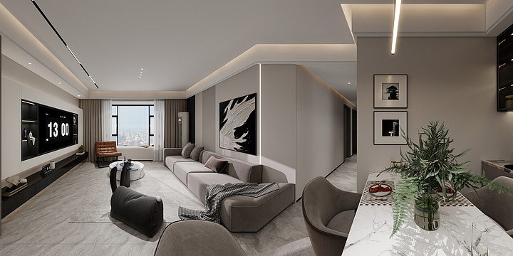 YM-J-110平大三室-装修设计方案