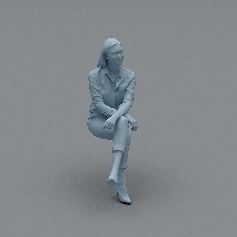 女坐姿143D模型