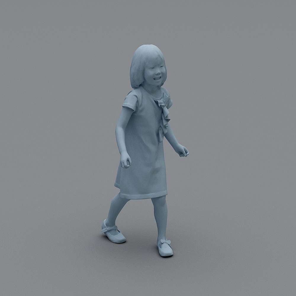 小孩女站立63D模型