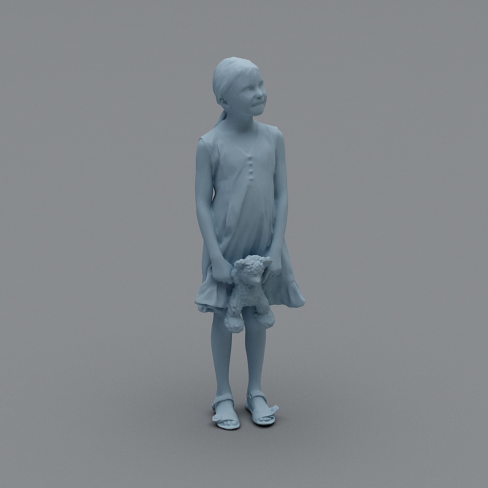 小孩女站立83D模型