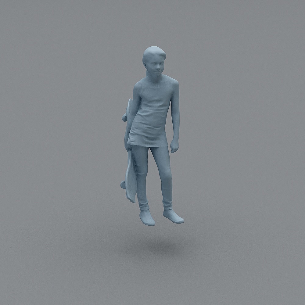 小孩女站立73D模型