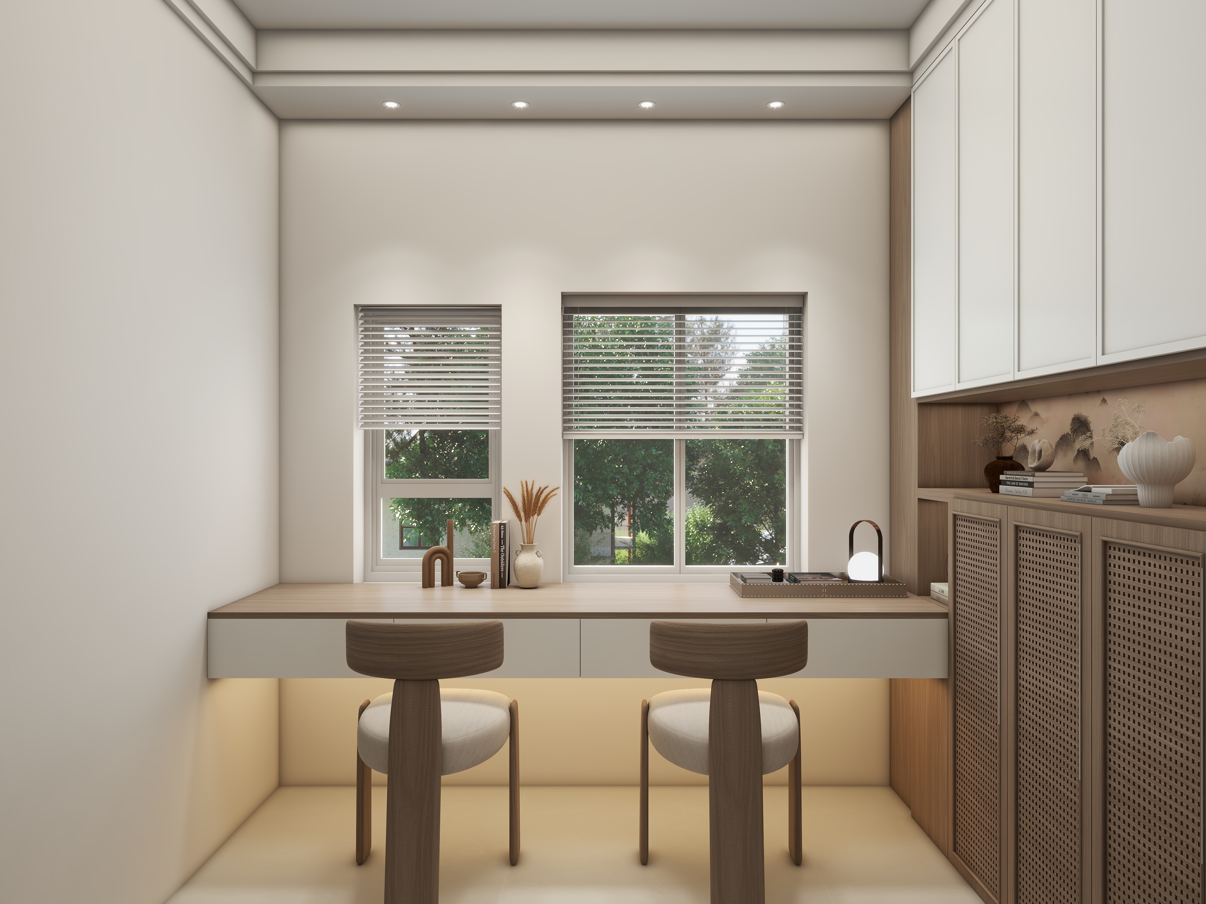 Ani..-每层60㎡的复式二层小户型宋式侘寂风格装修效果图