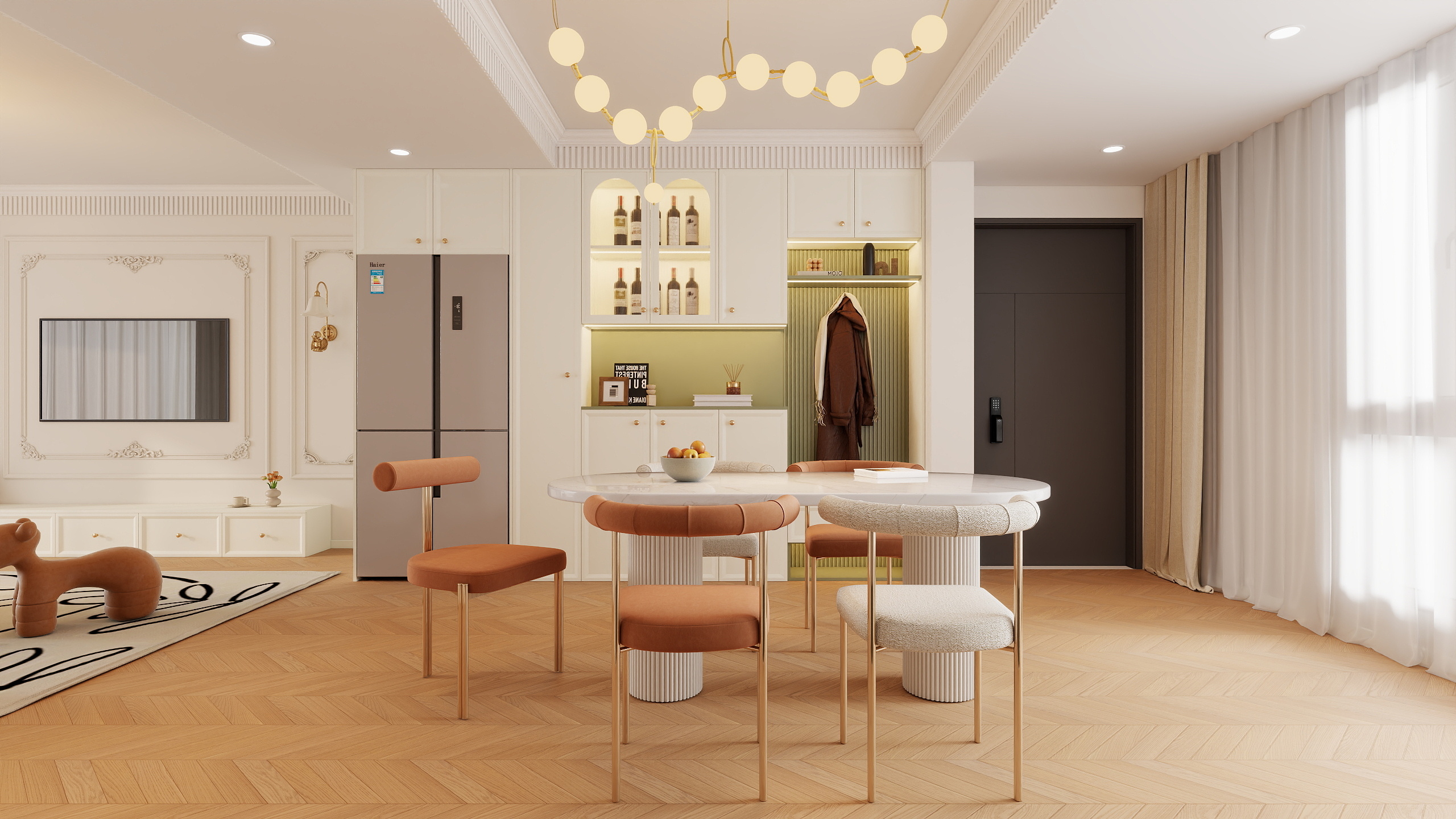 设计师--王攀-法式复古奶油风-装修设计方案