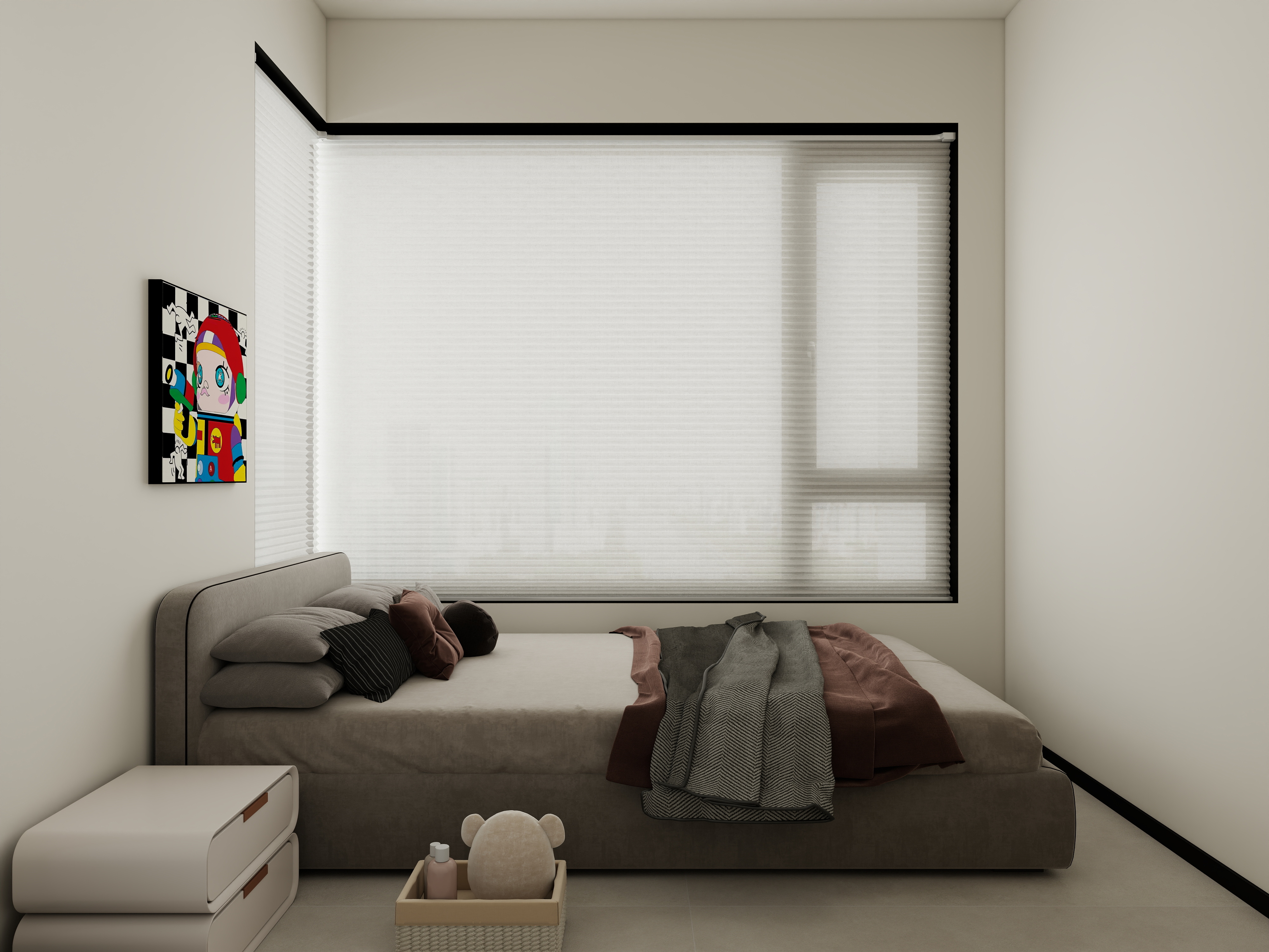 张煜强煜境设计-109平米现代简约原木三房装修效果图