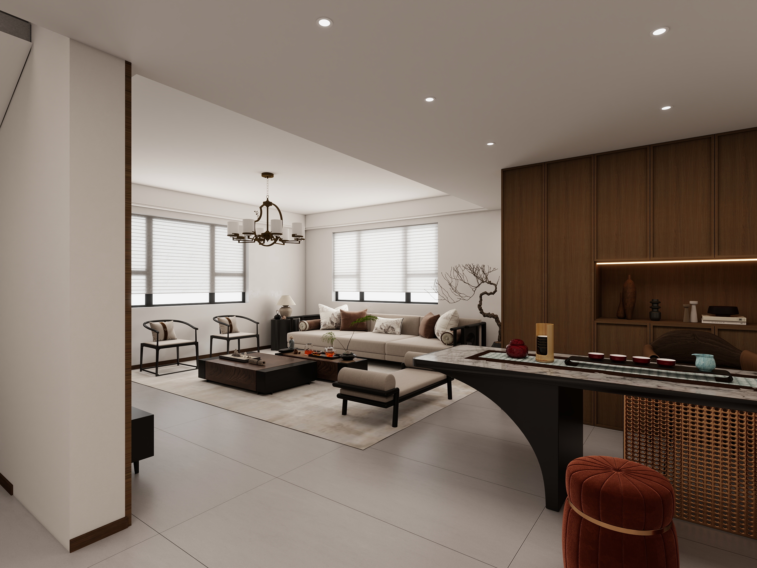 Jerry-空间设计-新中式149㎡2室装修效果图