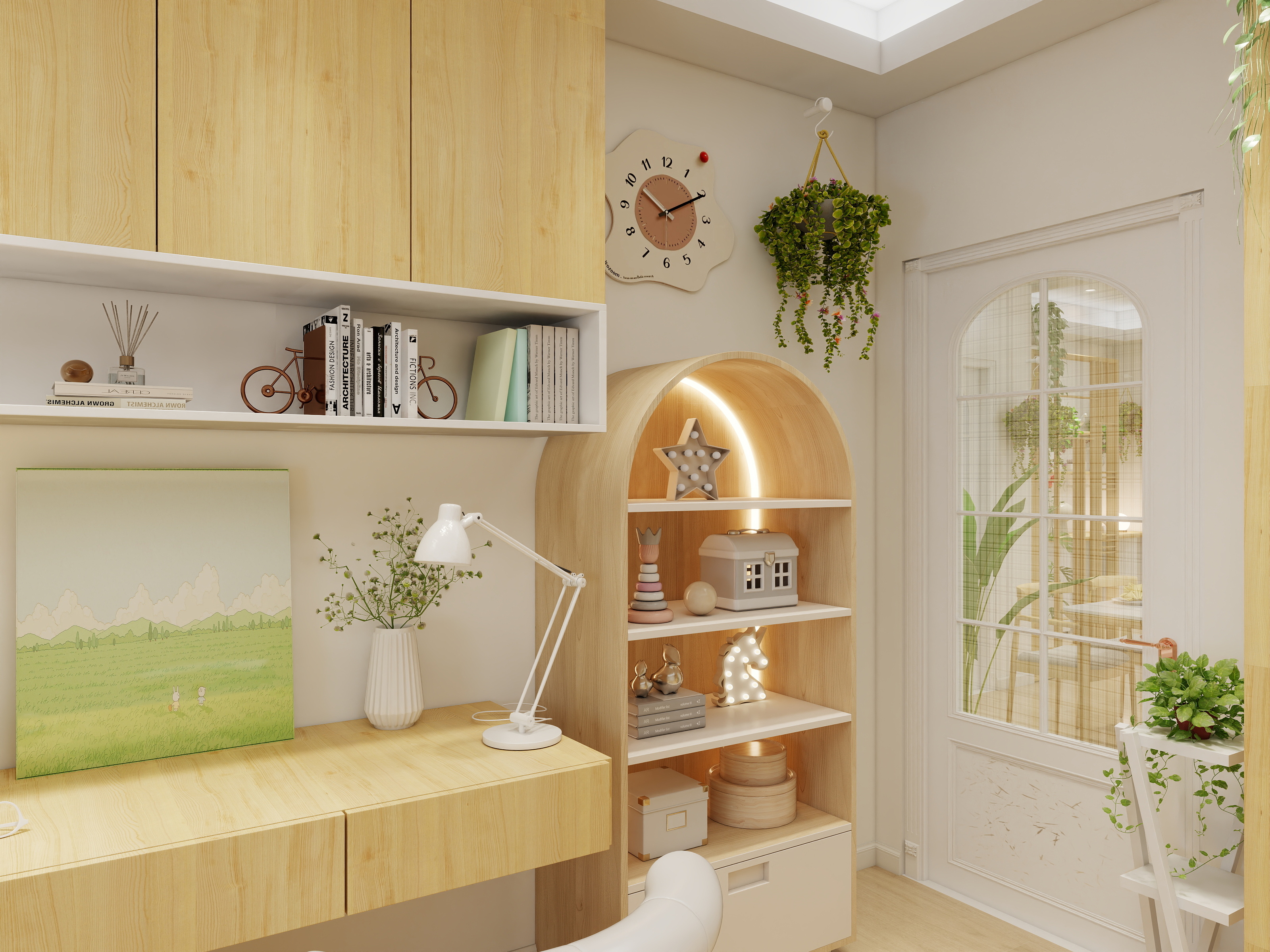 芷小怡-浅语梦林·原木奶油风·104㎡3室装修效果图